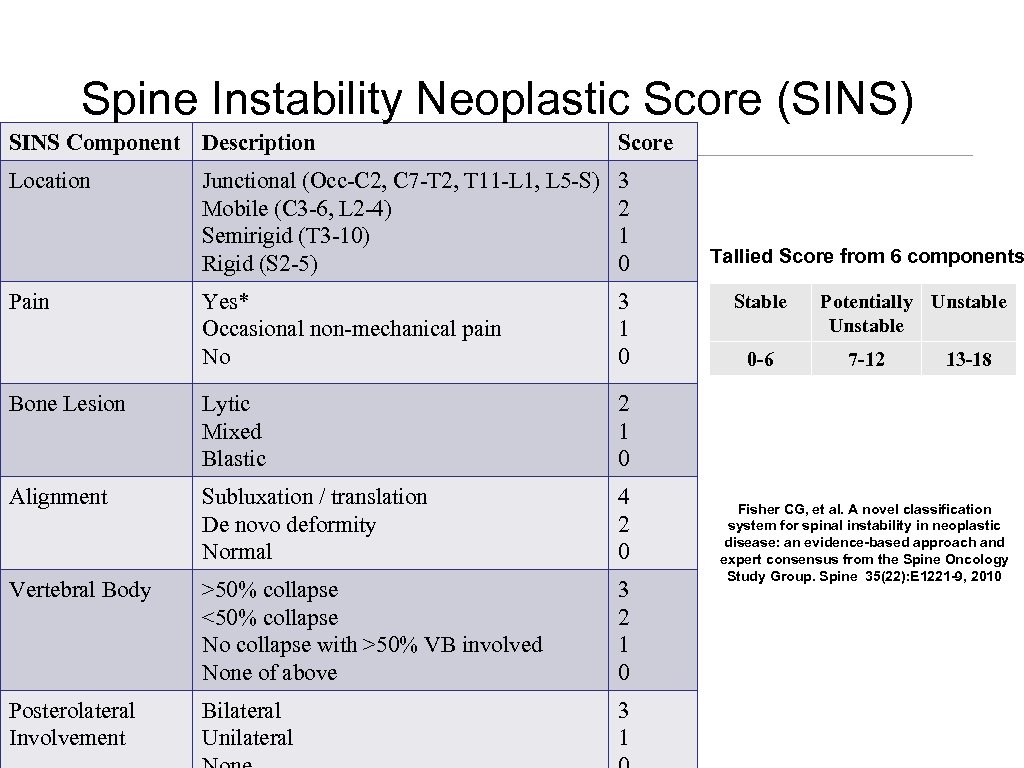 SPINE SBRT The MSKCC Spine Service IAEA Singapore