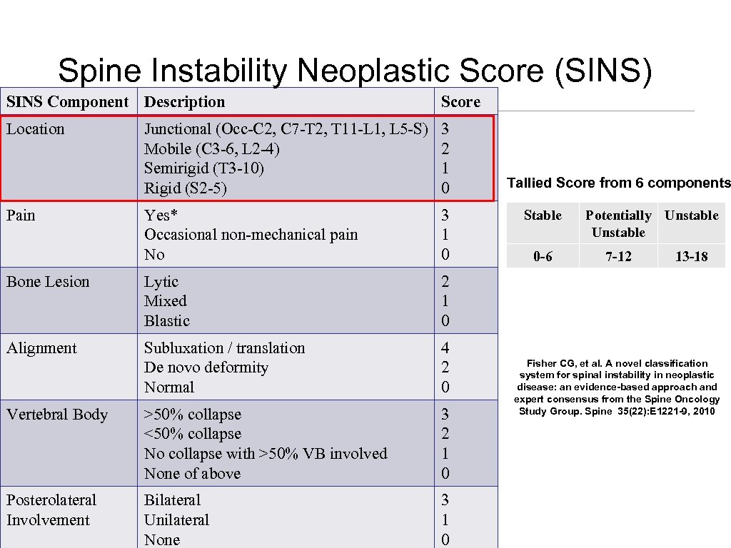 SPINE SBRT The MSKCC Spine Service IAEA Singapore