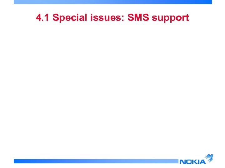 4. 1 Special issues: SMS support 