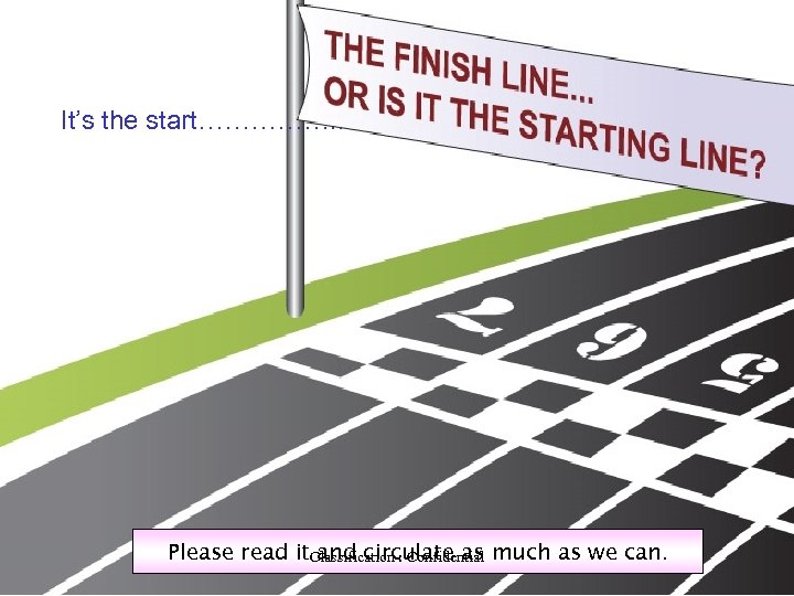 It’s the start……………. . Thank you Please read it. Classification : Confidential much as