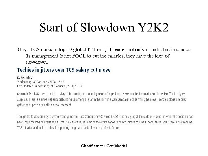 Start of Slowdown Y 2 K 2 Guys TCS ranks in top 10 global