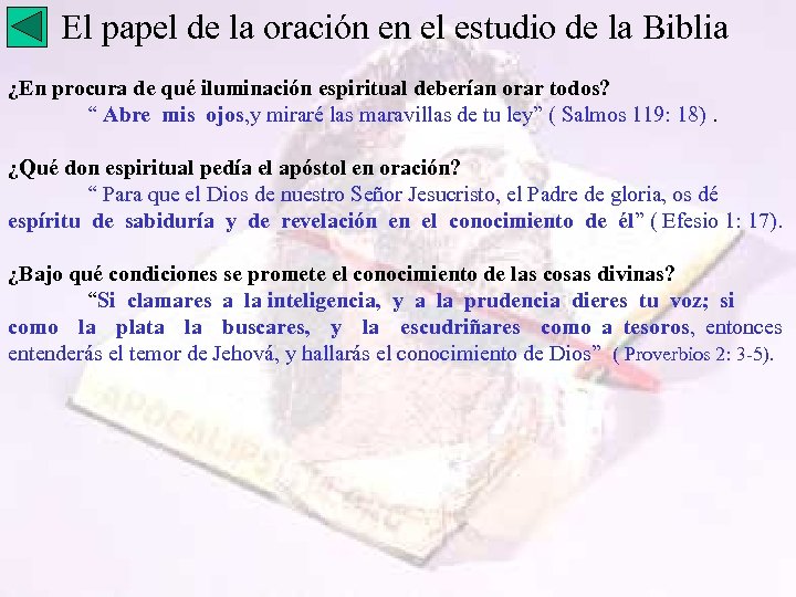 El papel de la oración en el estudio de la Biblia ¿En procura de