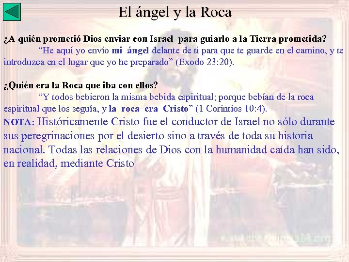 El ángel y la Roca ¿A quién prometió Dios enviar con Israel para guiarlo