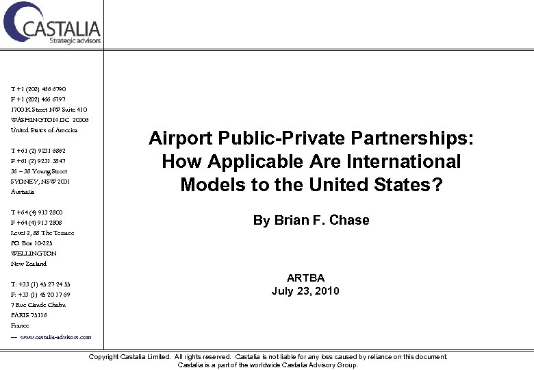 T +1 (202) 466 6790 F +1 (202) 466 6797 1700 K Street NW