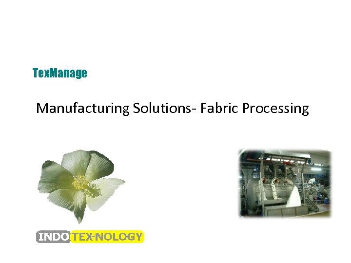 Tex. Manage Manufacturing Solutions- Fabric Processing 