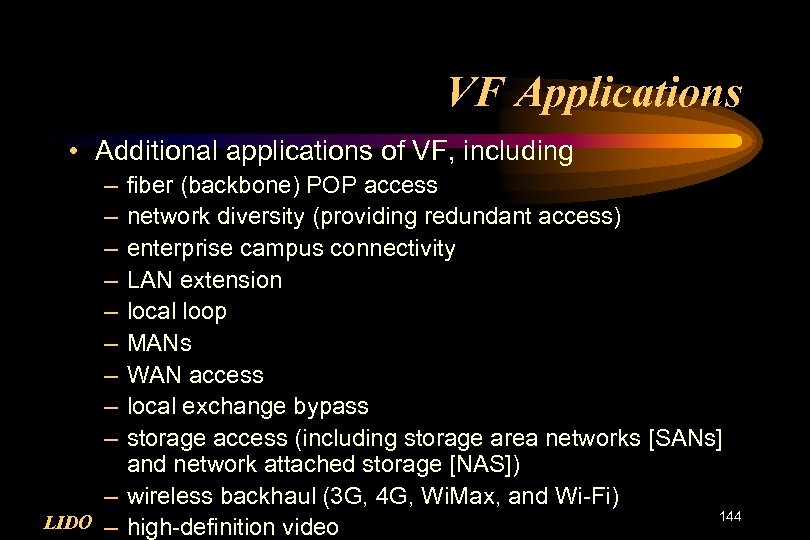 VF Applications • Additional applications of VF, including – – – – – fiber