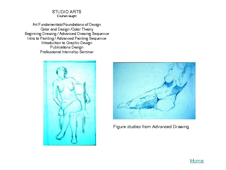 STUDIO ARTS Courses taught Art Fundamentals/Foundations of Design Color and Design /Color Theory Beginning