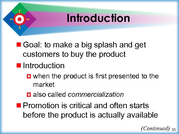 Introduction ¾ Goal: to make a big splash and get customers to buy the