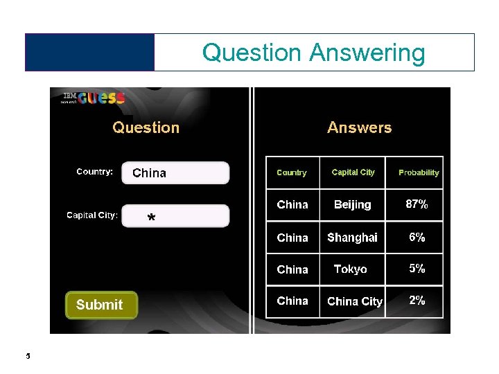 Question Answering 5 