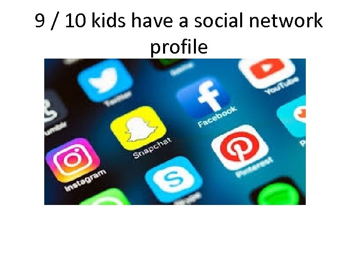 9 / 10 kids have a social network profile 