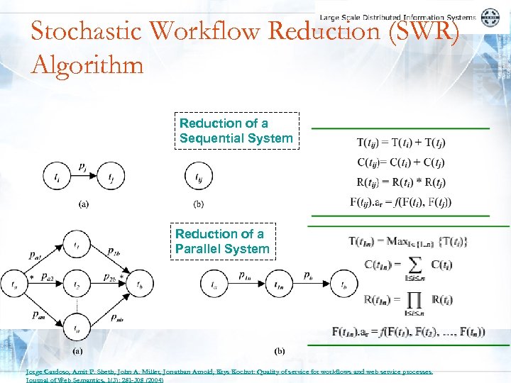 Stochastic Workflow Reduction (SWR) Algorithm Reduction of a Sequential System Reduction of a Parallel