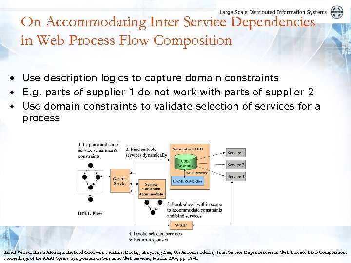 On Accommodating Inter Service Dependencies in Web Process Flow Composition • Use description logics