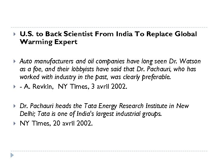  U. S. to Back Scientist From India To Replace Global Warming Expert Auto