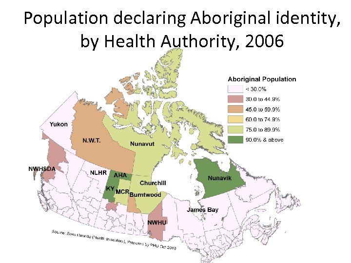 Population declaring Aboriginal identity, by Health Authority, 2006 