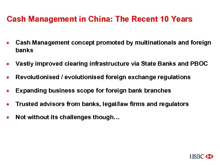 Cash Management in China: The Recent 10 Years · Cash Management concept promoted by