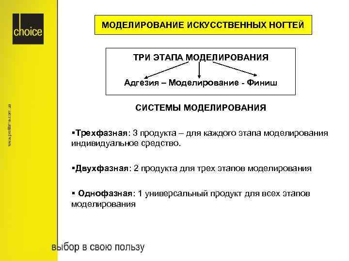 МОДЕЛИРОВАНИЕ ИСКУССТВЕННЫХ НОГТЕЙ ТРИ ЭТАПА МОДЕЛИРОВАНИЯ Адгезия – Моделирование - Финиш СИСТЕМЫ МОДЕЛИРОВАНИЯ §Трехфазная: