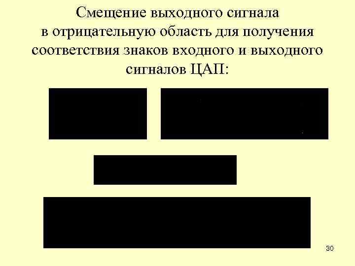 Смещение выходного сигнала в отрицательную область для получения соответствия знаков входного и выходного сигналов