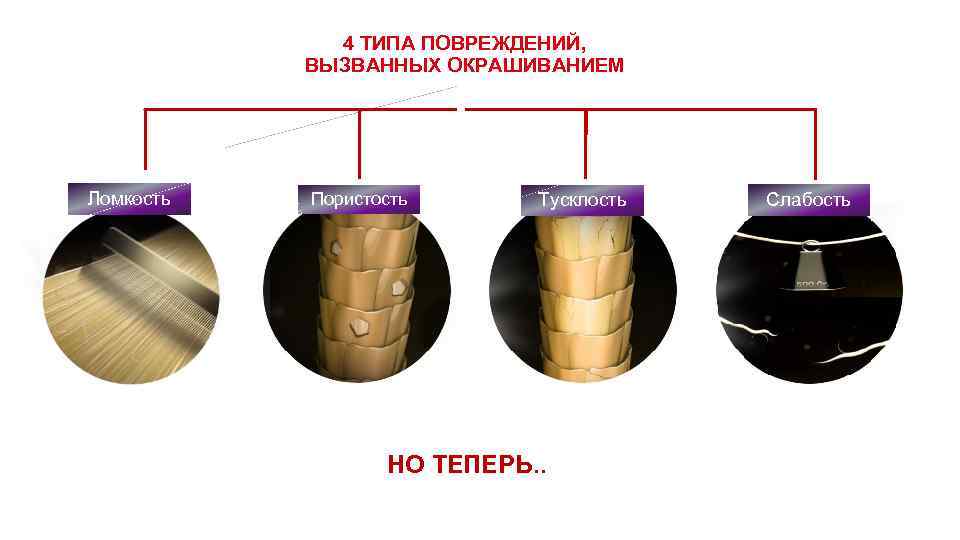 4 ТИПА ПОВРЕЖДЕНИЙ, ВЫЗВАННЫХ ОКРАШИВАНИЕМ Ломкость Пористость Тусклость НО ТЕПЕРЬ. . Слабость 
