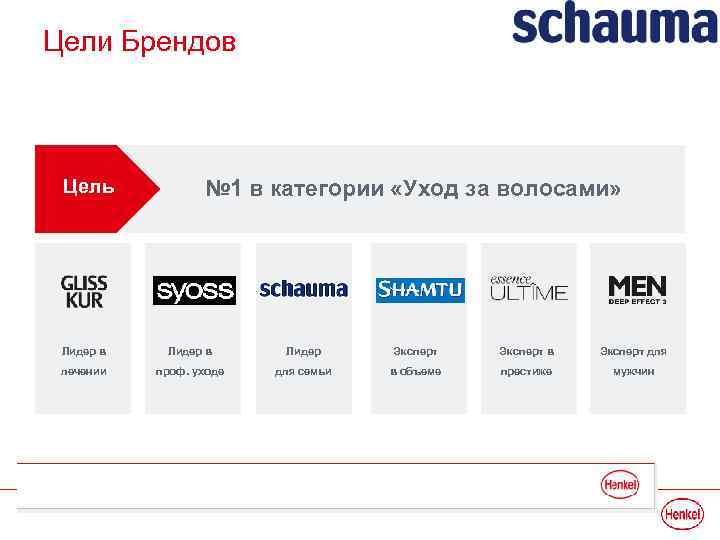 Цели Брендов Цель № 1 в категории «Уход за волосами» Лидер в Лидер Эксперт
