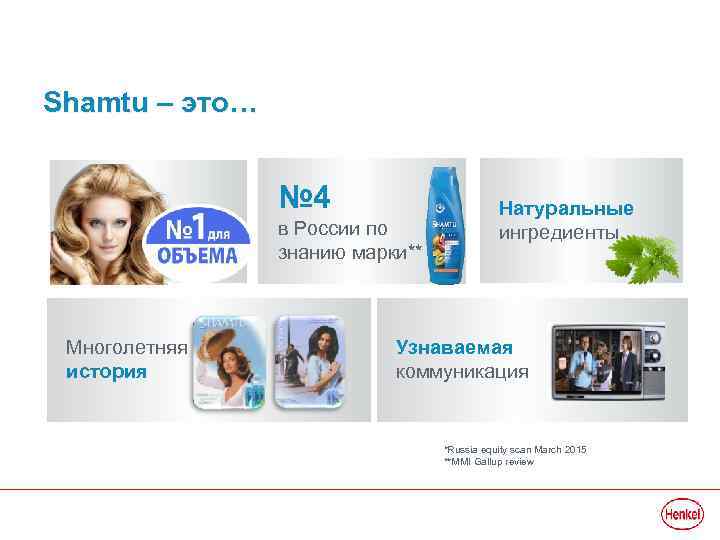 Shamtu – это… № 4 в России по знанию марки** Многолетняя история Натуральные ингредиенты