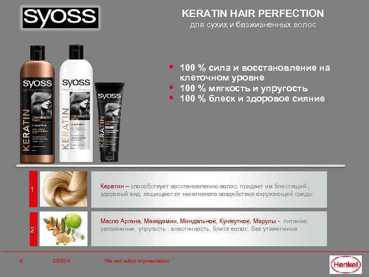 KERATIN HAIR PERFECTION для сухих и безжизненных волос § 100 % сила и восстановление