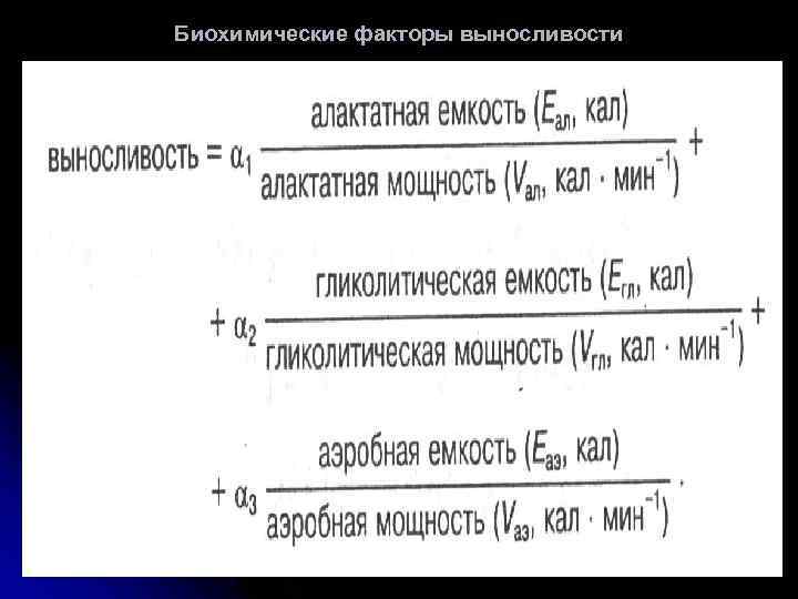 Биохимические факторы выносливости 