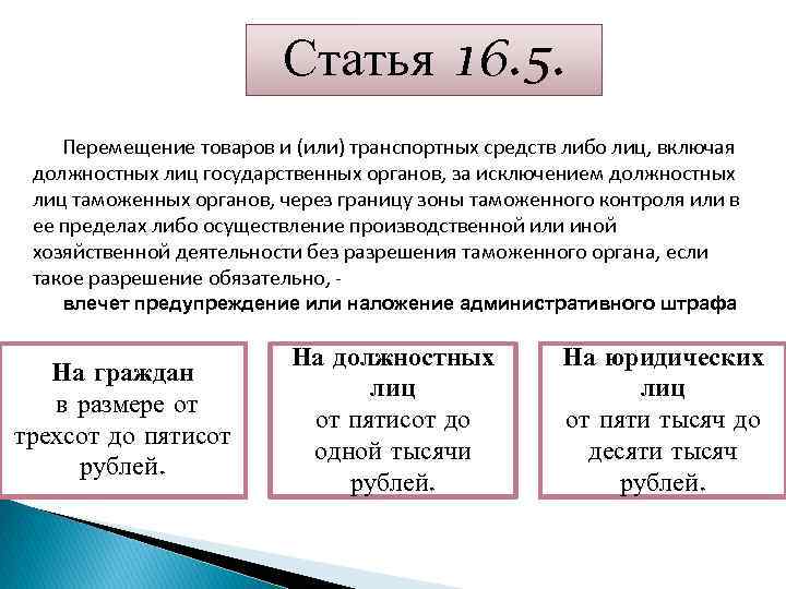 Статья 16 пункт. Нарушение режима ЗТК. Статья 16.5. Нарушение режима зоны таможенного контроля. Нарушение режима зоны таможенного контроля пример. Статья 16.5 таможенного кодекса.