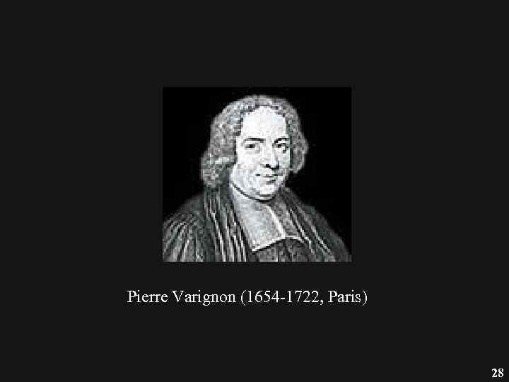 Pierre Varignon (1654 -1722, Paris) 28 