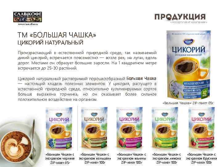 ТМ «БОЛЬШАЯ ЧАШКА» ЦИКОРИЙ НАТУРАЛЬНЫЙ Произрастающий в естественной природной среде, так называемый дикий цикорий,