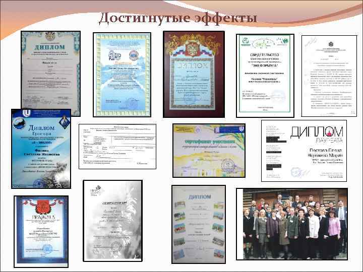 Достигнутые эффекты 