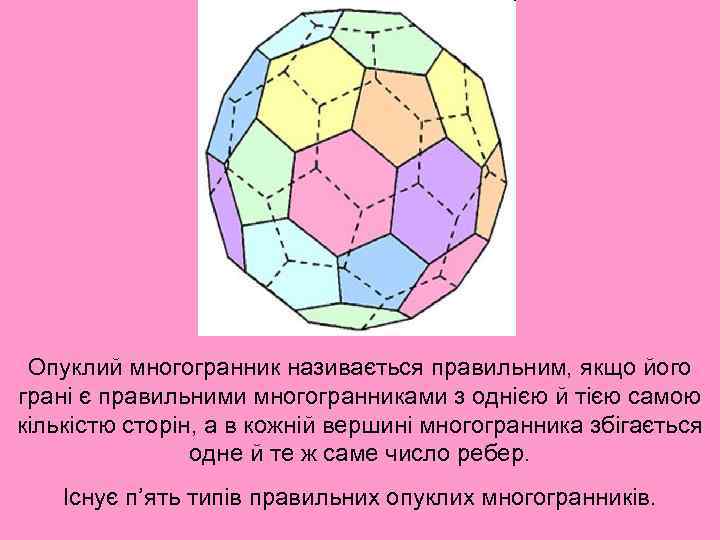Опуклий многогранник називається правильним, якщо його грані є правильними многогранниками з однією й тією