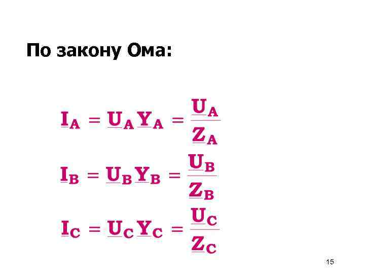 По закону Ома: 15 
