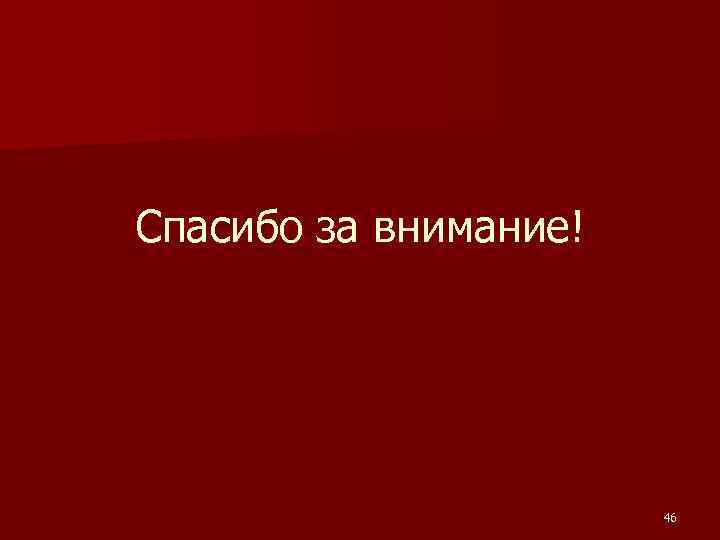 Спасибо за внимание! 46 