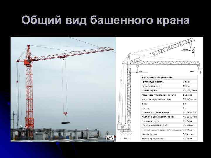Общий вид башенного крана 