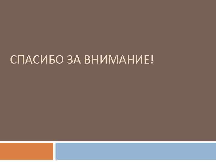 СПАСИБО ЗА ВНИМАНИЕ! 