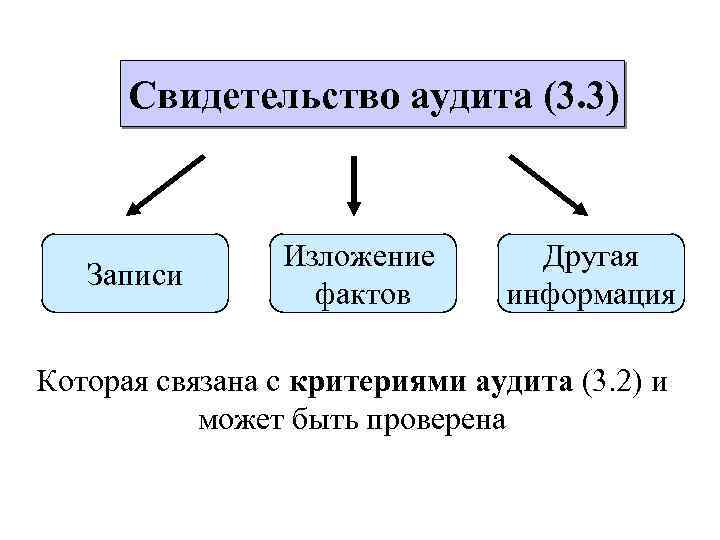 Свидетельство аудита (3. 3) Записи Изложение фактов Другая информация Которая связана с критериями аудита