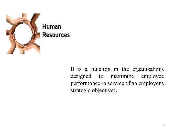 It is a function in the organizations designed to maximize employee performance in service