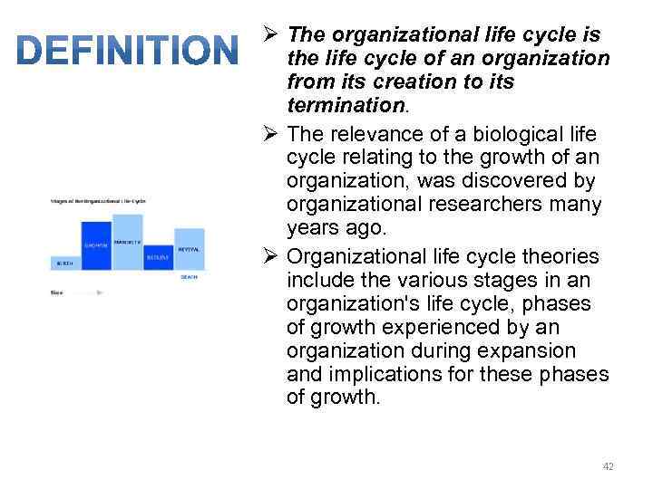 Ø The organizational life cycle is the life cycle of an organization from its