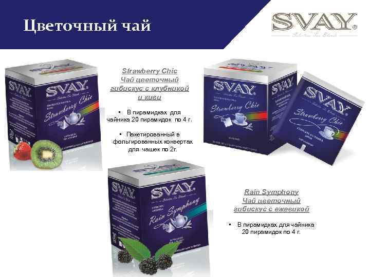 Цветочный чай Strawberry Chic Чай цветочный гибискус с клубникой и киви • В пирамидках