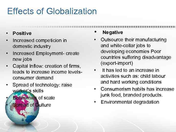 Positive And Negative Effects Of Globalization On Culture Carleton 