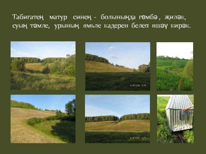 Табигатең матур синең - болыныңда гөмбә , җиләк, суың тәмле, урының ямьле кадерен белеп