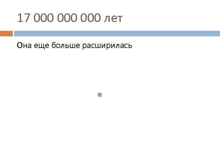 17 000 000 лет Она еще больше расширилась 