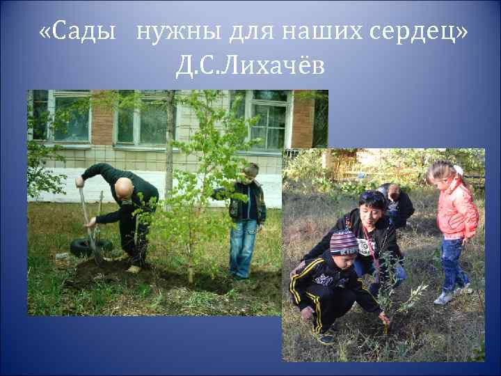  «Сады нужны для наших сердец» Д. С. Лихачёв 