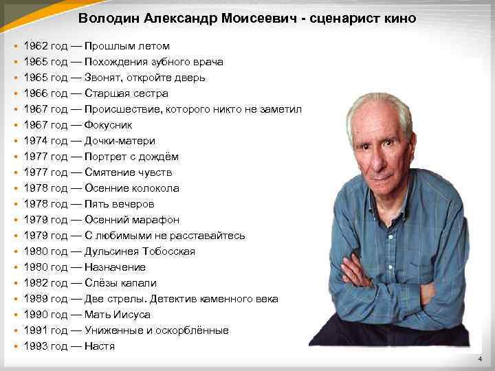 Володин Александр Моисеевич - сценарист кино § § § § § 1962 год —