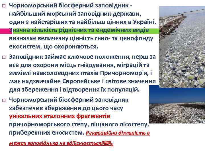  Чорноморський біосферний заповідник найбільший морський заповідник держави, один з найстаріших та найбільш цінних