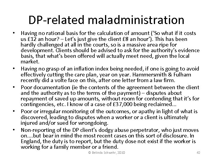 DP-related maladministration • Having no rational basis for the calculation of amount (‘So what