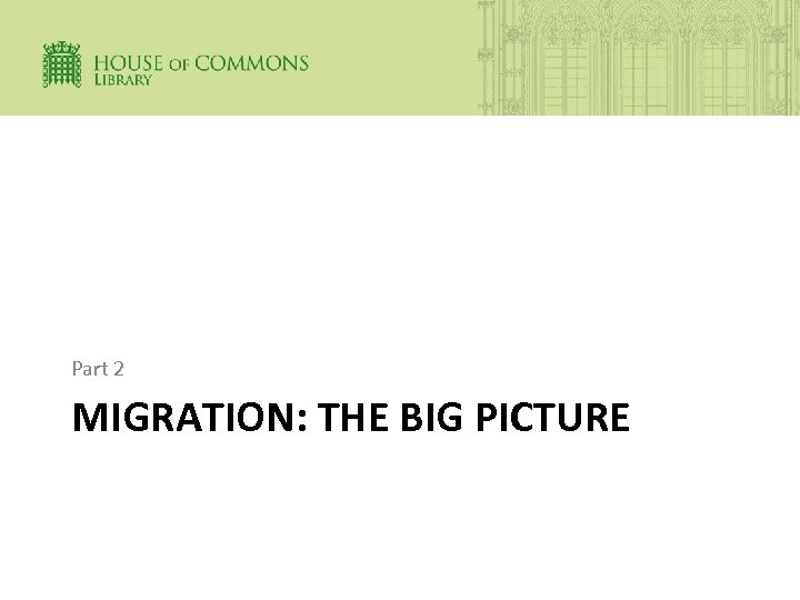 Part 2 MIGRATION: THE BIG PICTURE 