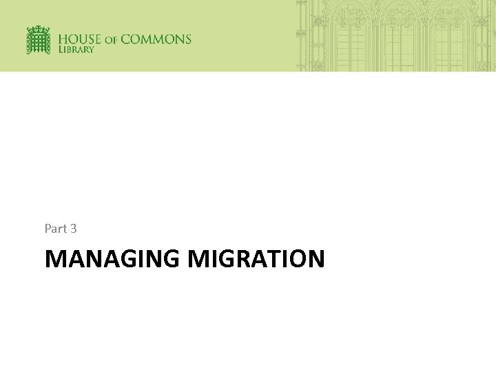 Part 3 MANAGING MIGRATION 