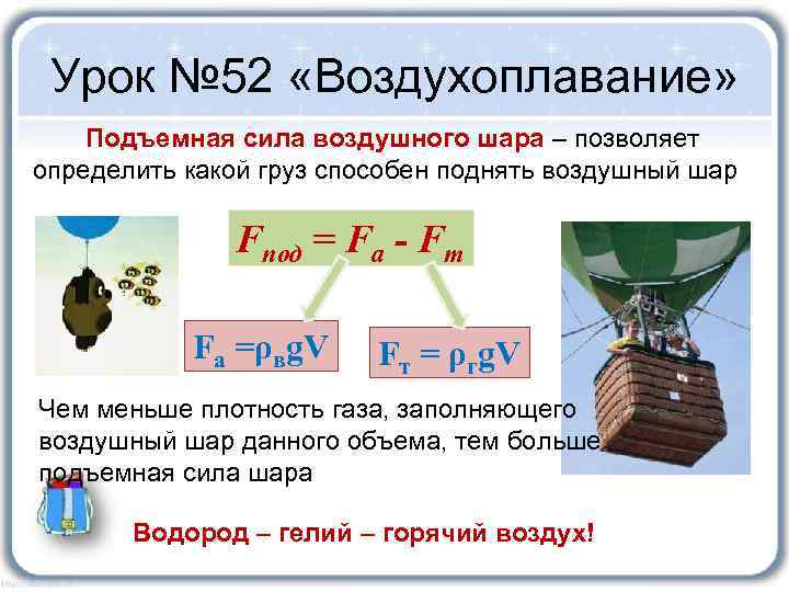 Воздух какое тело. Воздухоплавание физика подъемная сила. Подъемная сила физика аэростатика. Подъемная сила воздушного шара формула. Силы действующие на воздушный шар.