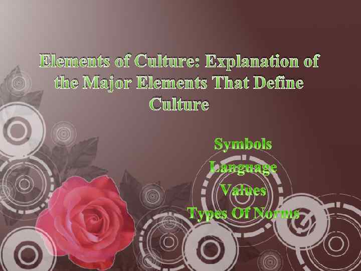 Elements of Culture: Explanation of the Major Elements That Define Culture 